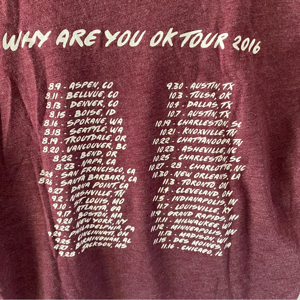 Band of Horses Why Are You Ok 2016 Tour Shirt XS - Picture 4 of 5